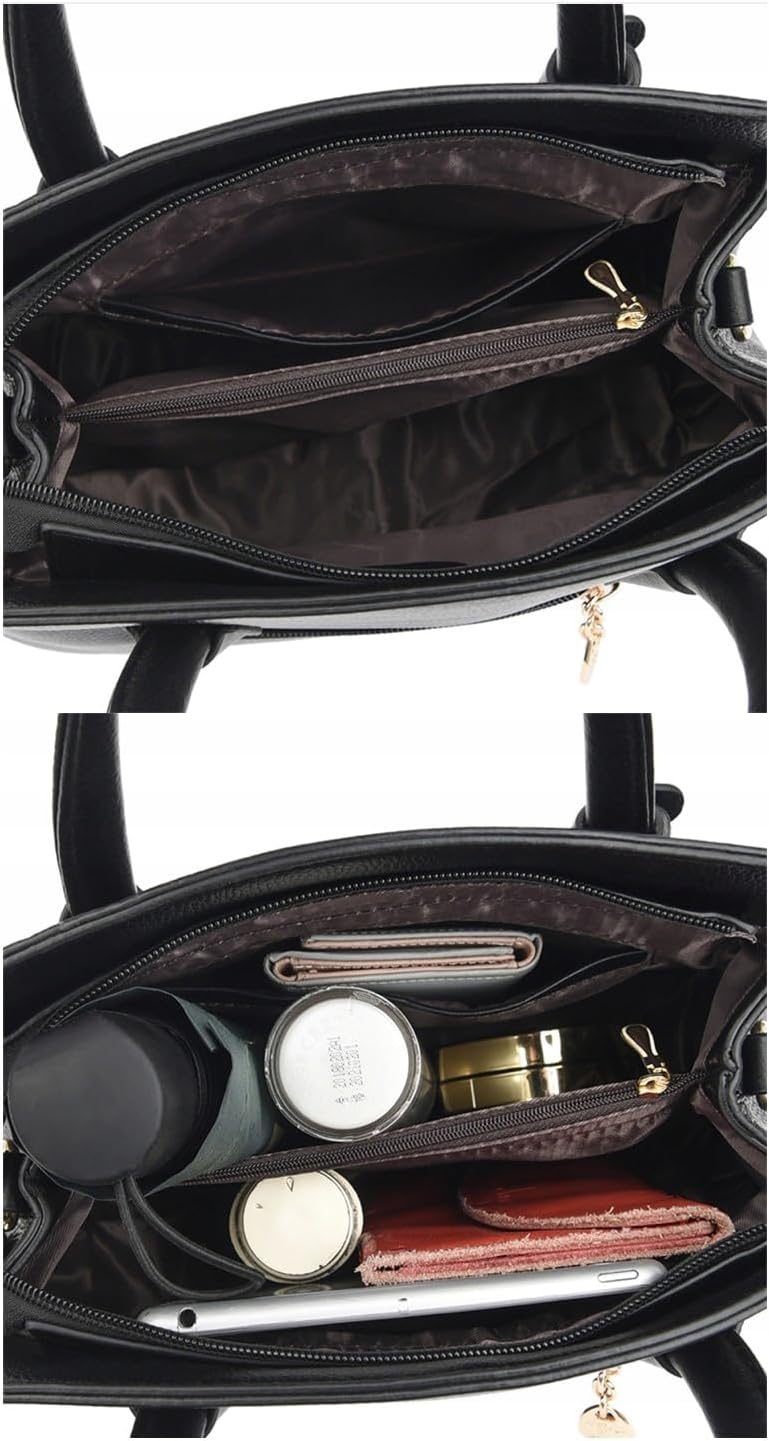 Little Angel Elegante Damen Handtasche Mit Schulterriemen – Modische Henkeltasche Mit Struktur Und Ziernaht – Frauen Tasche Damen Leder Handtasche Mode Umhängetasche