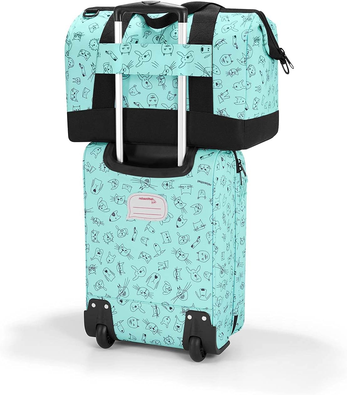 Reisenthel Allrounder M Kids Kleine Reisetasche Für Kinder Mit Stecklasche Für Reisetrolleys, Couleur:Panda Pink