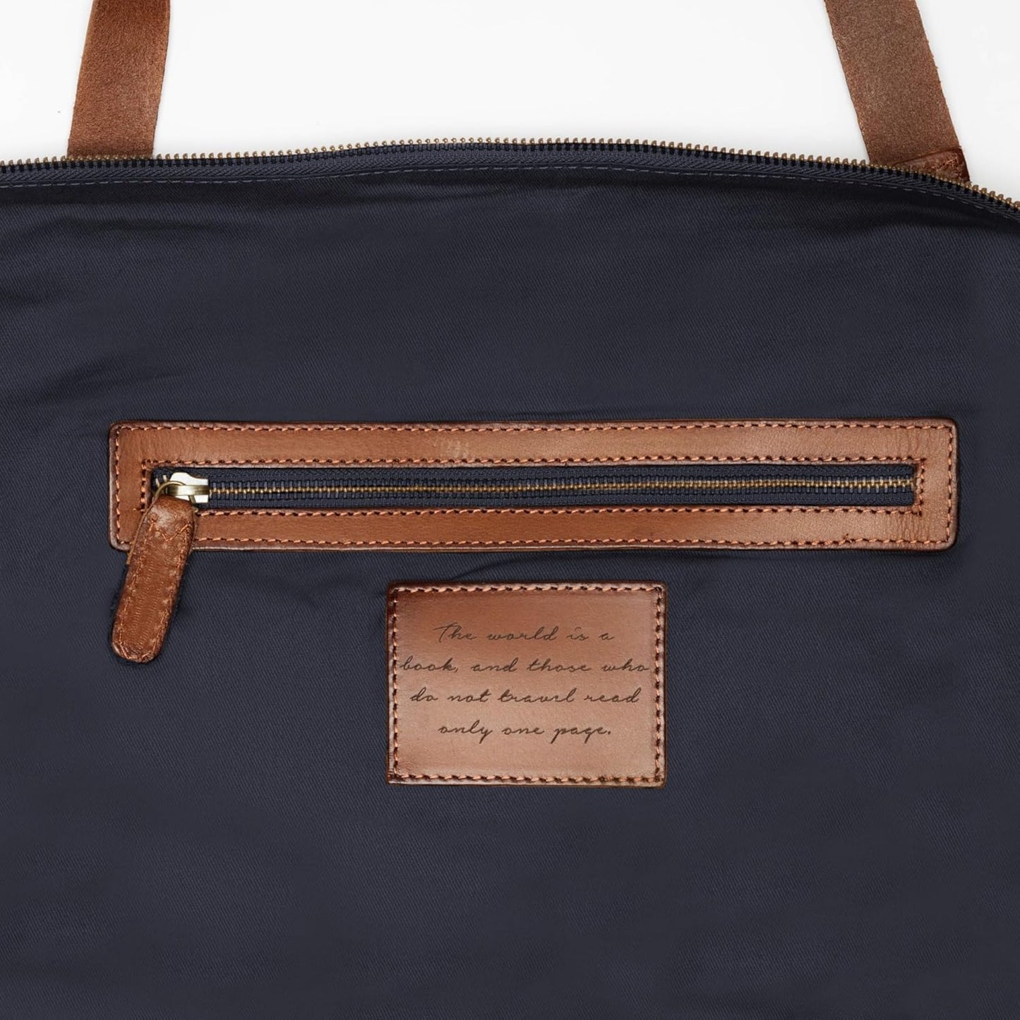 DRAKENSBERG Canvas Leder Weekender 'David' (55Cm) Reisetasche Herren Damen, Wasserabweisend, Erweiterbar | 45L, Marine-Blau, DR00156-M