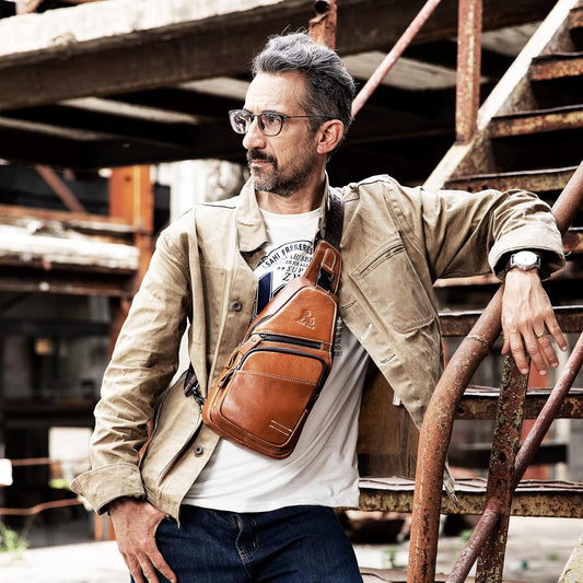 Pundarika Leder Brust Tasche Männer Leder Umhängetasche Business Freizeit Crossbody Tasche Reise Arbeit Kleine Handtasche