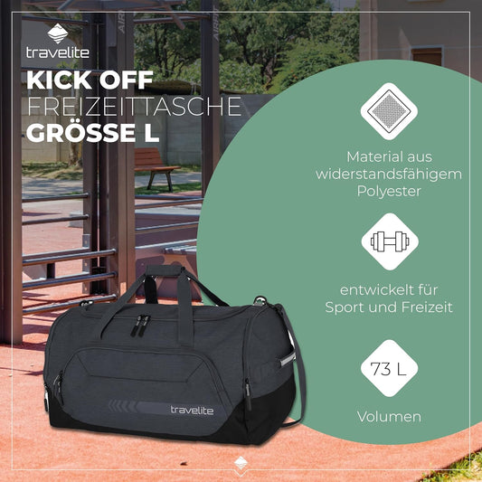 Travelite Reisetasche Groß, KICK OFF, Leichte Reisetasche Für Urlaub Und Sport, Schwimmbad, Klinikaufenthalt, 60 Cm, 73 Liter