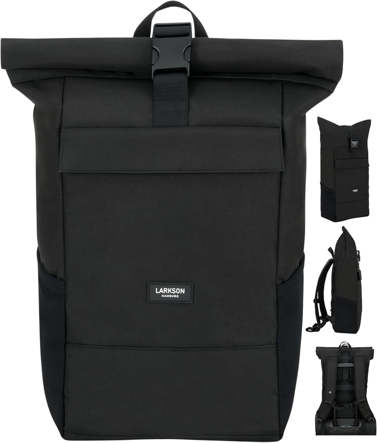 LARKSON Rucksack Damen & Herren - No 4 - Rolltop Backpack Mit Laptopfach Uni, Arbeit & Fahrrad - Großer Reiserucksack - Wasserabweisend