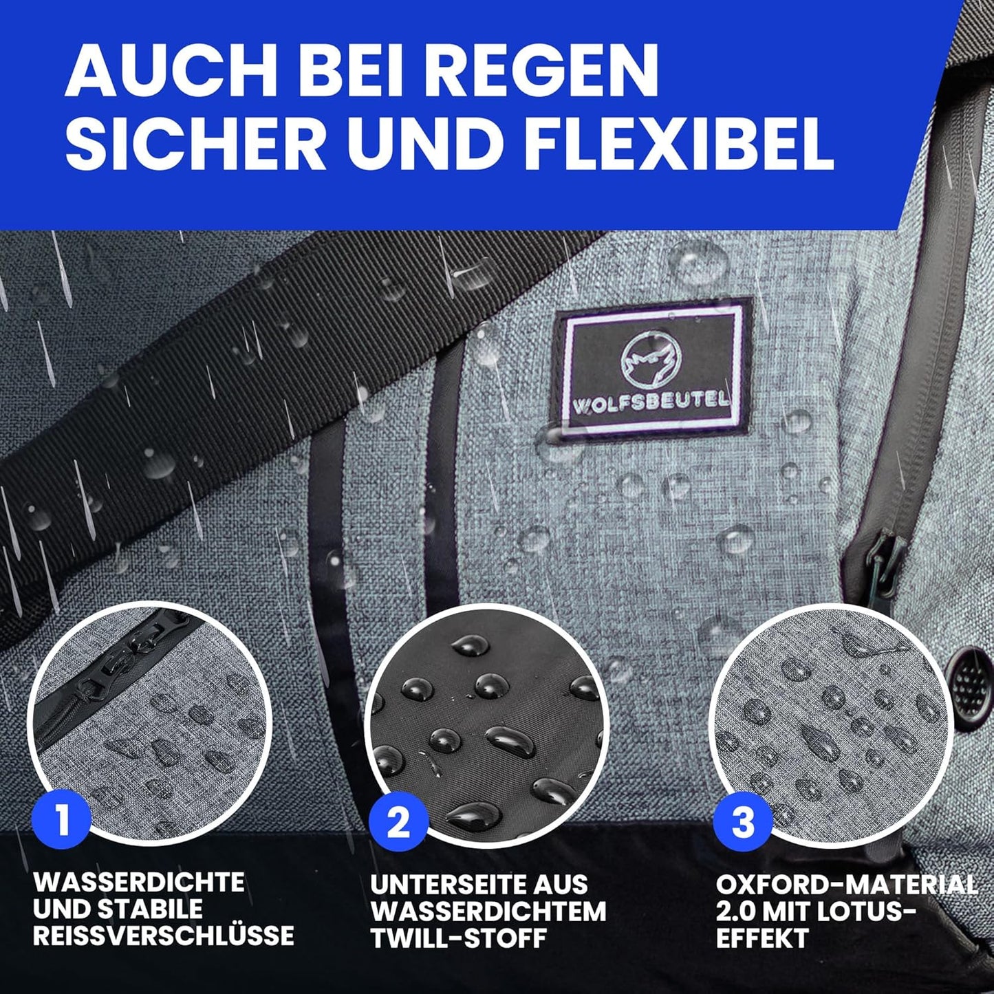 𝗪𝗢𝗟𝗙𝗦𝗕𝗘𝗨𝗧𝗘𝗟® 30L Sporttasche & Reisetasche Für Damen & Herren Mit Schuhfach & Nassfach | Wasserdicht/Wasserabweisend | Schultergurt Weekender Badetasche Schwimmtasche Gym Bag Duffle Bag