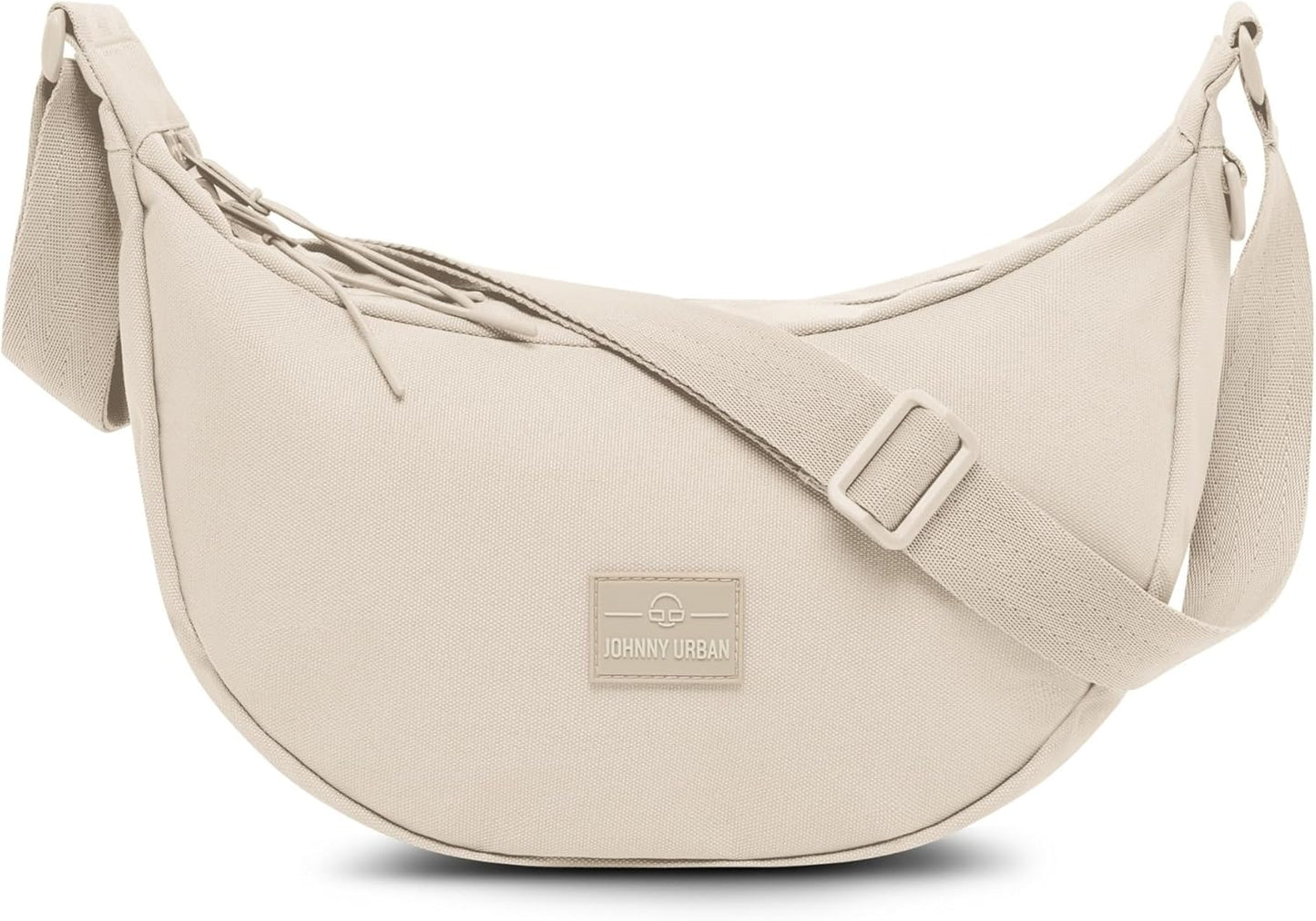 Johnny Urban Crossbody Bag Damen & Herren Beige - Ally Medium - Moon Bag Design - Umhängetasche Im Halbmond Stil - Halbrunde Tasche Mit Verstellbarem Gurt - Wasserabweisend