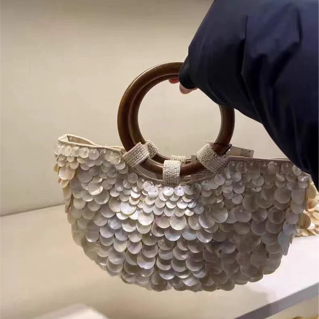 Muschelzweihtasche Shell Handtasche Sind Modische Exquisite Taschen Sind Und Elegante Frauen. Gewebte Shell Für Partys, Strände
