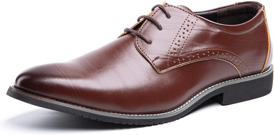Anzugschuhe Herren Oxford Derby Schuhe Brogues Lederschuhe Hochzeitsschuhe Schnürhalbschuhe Klassischer Business Schnürschuh Blau Gold Grau Rot Schwarz Braun Khaki 37-48