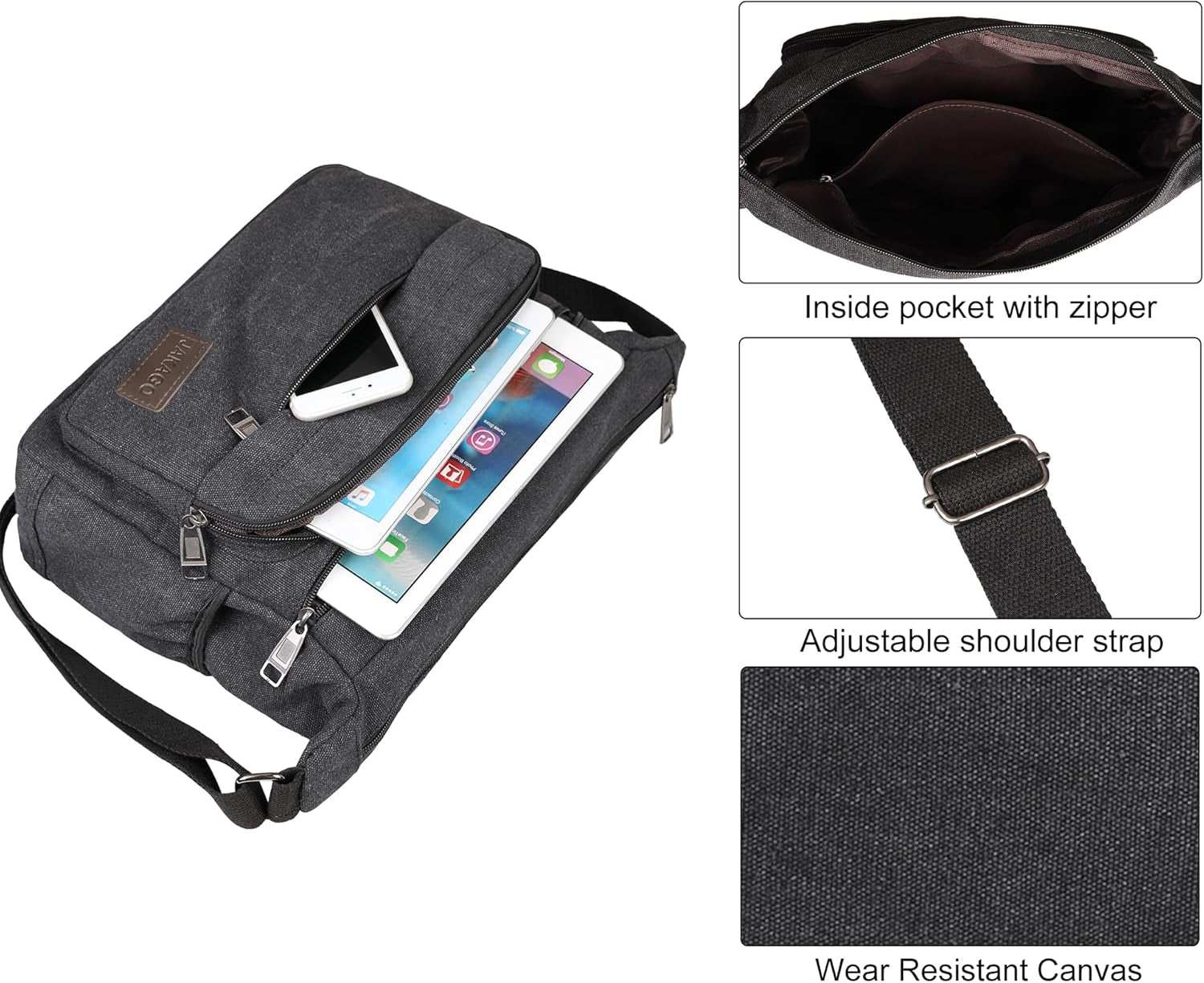 Wasserdichte Umhängetasche Herren,Multi-Tasche Aus Segeltuch,Arbeit Taschen Für Herren & Damen,Für Outdoor,Camping,Reisen,Arbeiten,Täglicher Gebrauch