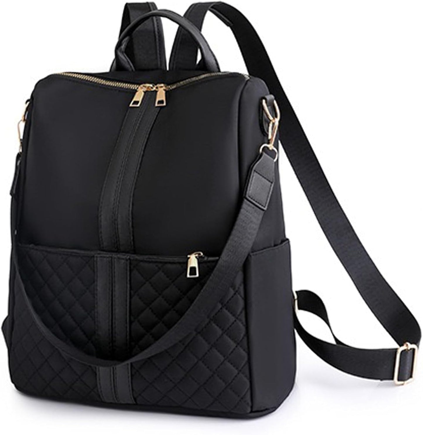 2-In-1 Damen Rucksack Handtasche – Umhängetasche & Rucksack in Einem – Multifunktionale Tasche Für Frauen – Schwarz, Wasserabweisend, Leicht & Elegant – Alltag, Reisen, Büro, Uni, Cityrucksack