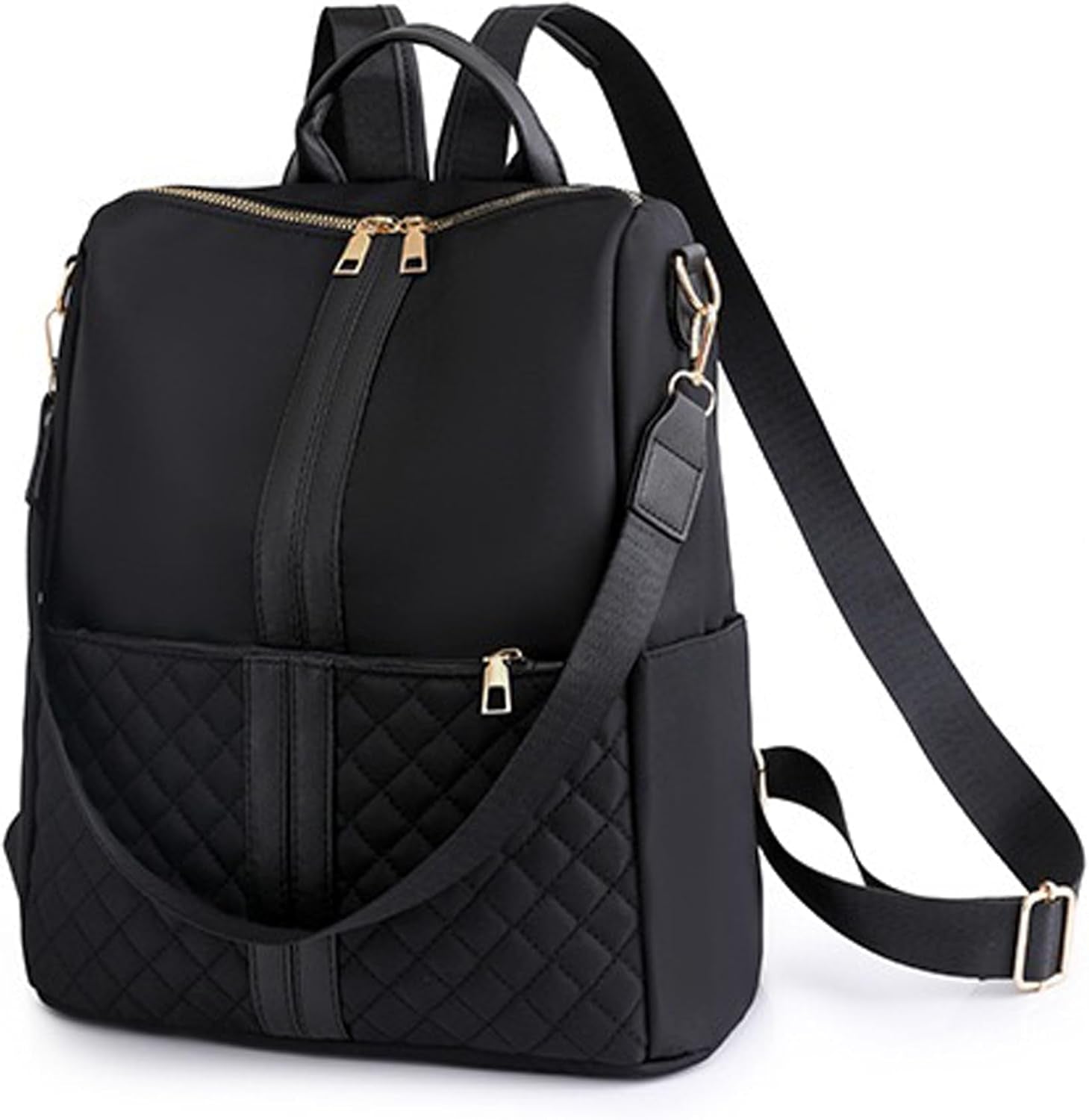2-In-1 Damen Rucksack Handtasche – Umhängetasche & Rucksack in Einem – Multifunktionale Tasche Für Frauen – Schwarz, Wasserabweisend, Leicht & Elegant – Alltag, Reisen, Büro, Uni, Cityrucksack