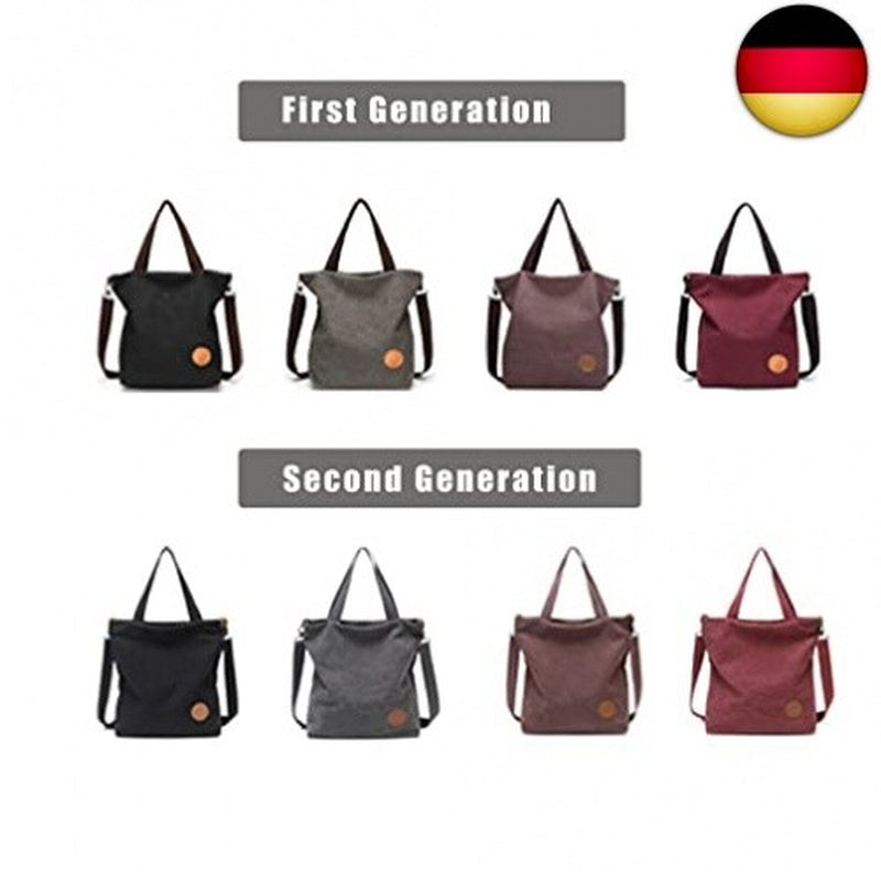 JANSBEN Damen Canvas Handtasche Schultertasche Casual Multifunktiona