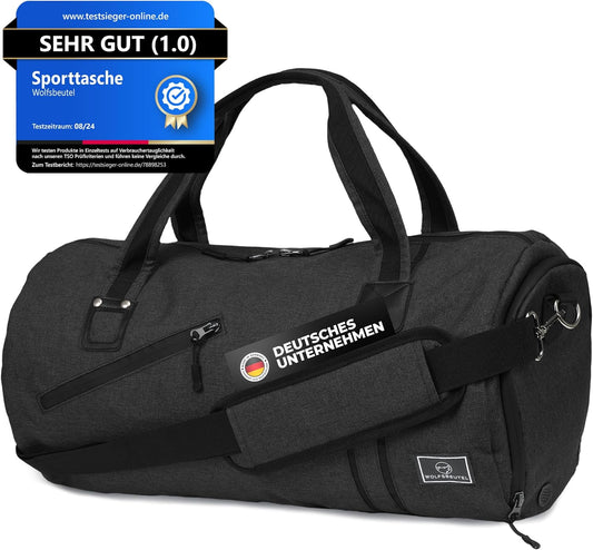 𝗪𝗢𝗟𝗙𝗦𝗕𝗘𝗨𝗧𝗘𝗟® 50L Sporttasche & Reisetasche Für Damen & Herren Mit Schuhfach & Nassfach | Wasserdicht/Wasserabweisend | Schultergurt Weekender Badetasche Schwimmtasche Gym Bag Duffle Bag