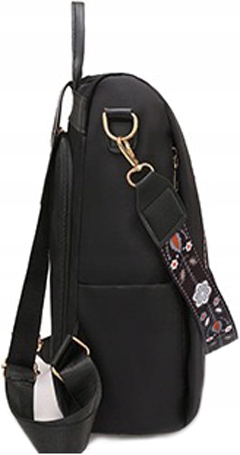 Little Angel Damen Rucksack Mit Stickerei – 2-In-1 Rucksack & Handtasche Mit Blumenmotiv – Umhängetasche Multifunktional Für Alltag, Reisen, Uni, Schule – Wasserabweisend, Leicht, Modisch