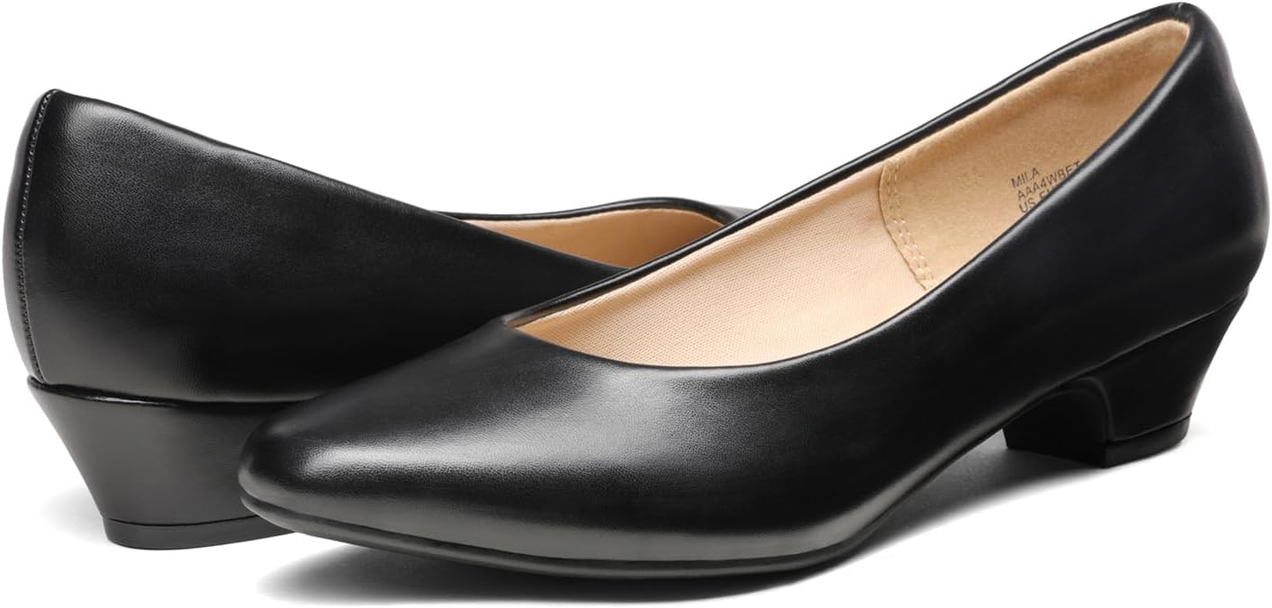 DREAM PAIRS Damen Chunky Geschlossene Zehe Niedrige Blockabsätze Arbeit Pumps Bequeme Runde Zehe