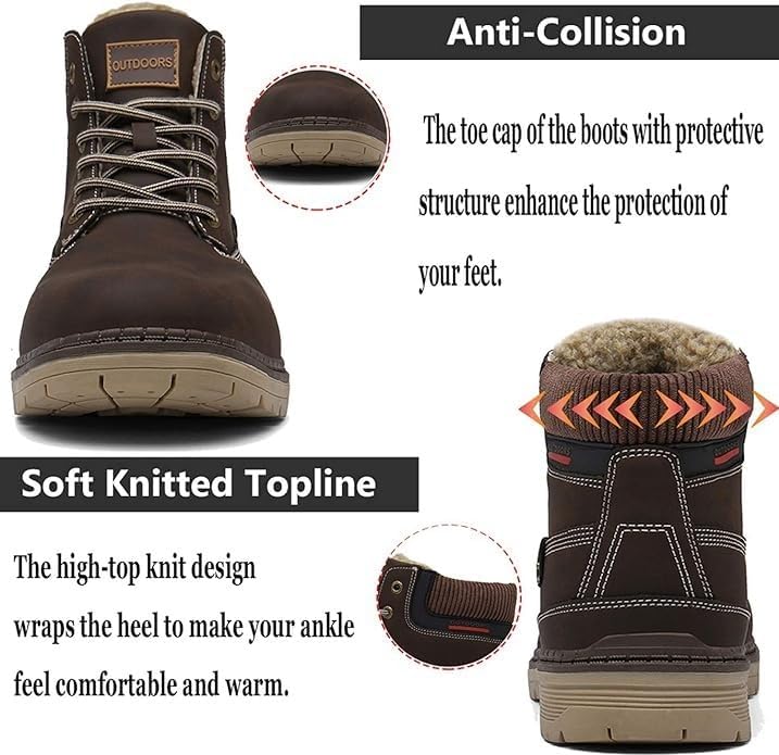 Eagsouni Winterschuhe Herren Damen Gefütterte Stiefel Warm Schneestiefel Wasserdicht Winterstiefel Winter Boots Outdoor