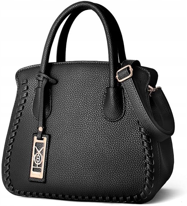 Little Angel Elegante Damen Handtasche Mit Schulterriemen – Modische Henkeltasche Mit Struktur Und Ziernaht – Frauen Tasche Damen Leder Handtasche Mode Umhängetasche