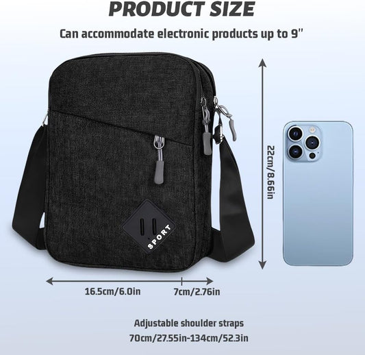 Aucuu Umhängetasche Schultertasche Messenger Bag, Umhängetasche Klein Herren, Oxford Herren Tasche, Herrentasche Zum Umhängen, Handy Schultertasche, Crossbody Handytasche Für Arbeit Reise Alltagsleben