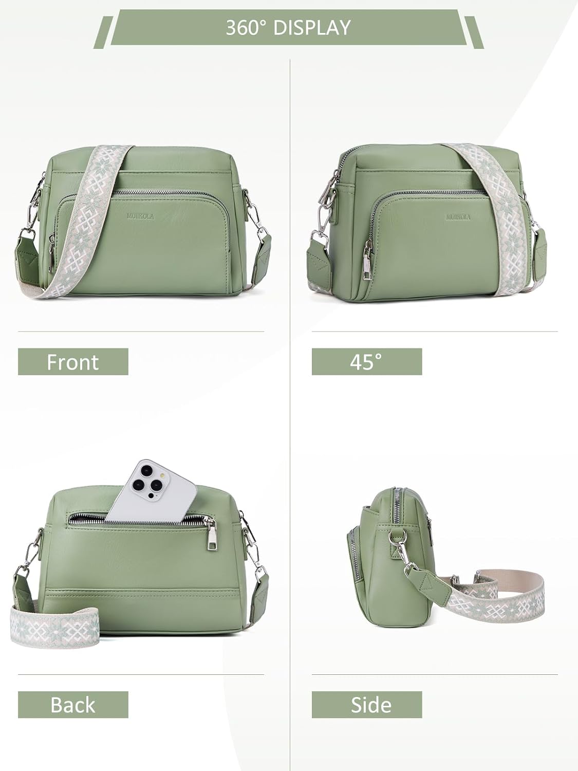 MUIIKOLA Umhängetasche Damen,Crossbody Bag Damen Klein，Damen-Umhängetaschen PU Leder, Umhängetaschen Damen Mit Verstelbaar Schultergurt