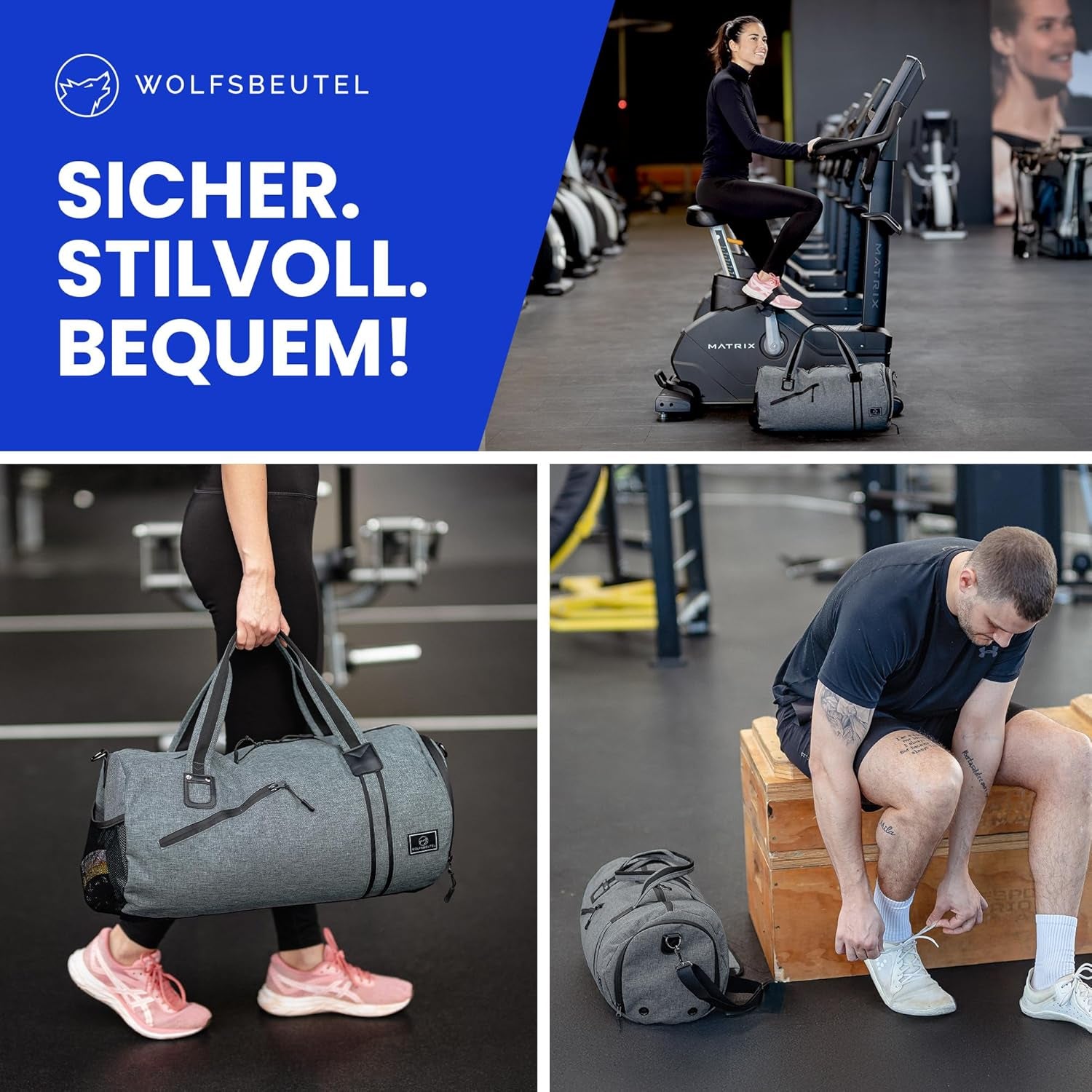 𝗪𝗢𝗟𝗙𝗦𝗕𝗘𝗨𝗧𝗘𝗟® 30L Sporttasche & Reisetasche Für Damen & Herren Mit Schuhfach & Nassfach | Wasserdicht/Wasserabweisend | Schultergurt Weekender Badetasche Schwimmtasche Gym Bag Duffle Bag