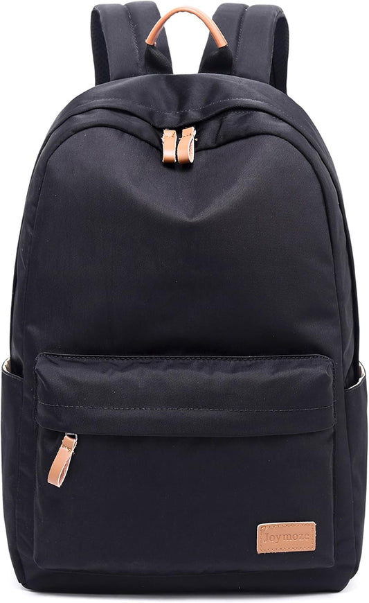 Klassischer Einfarbiger Wasserdichter Schulrucksack Für Teenager Retro Freizeit Rucksack Schwarz