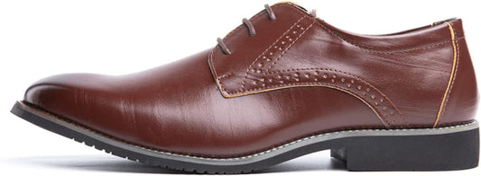 Anzugschuhe Herren Oxford Derby Schuhe Brogues Lederschuhe Hochzeitsschuhe Schnürhalbschuhe Klassischer Business Schnürschuh Blau Gold Grau Rot Schwarz Braun Khaki 37-48