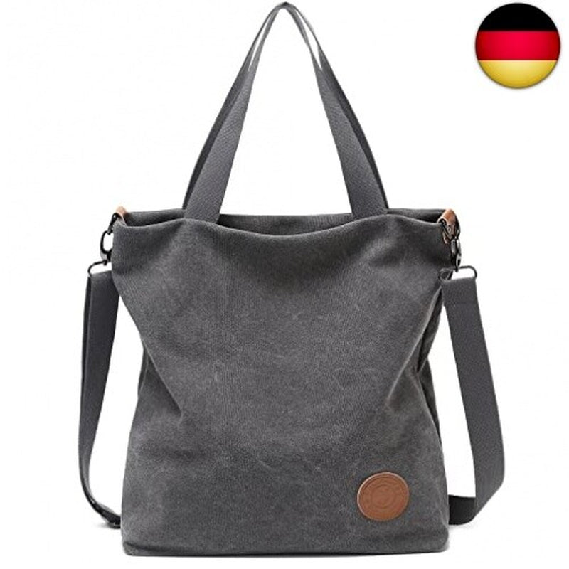 JANSBEN Damen Canvas Handtasche Schultertasche Casual Multifunktiona
