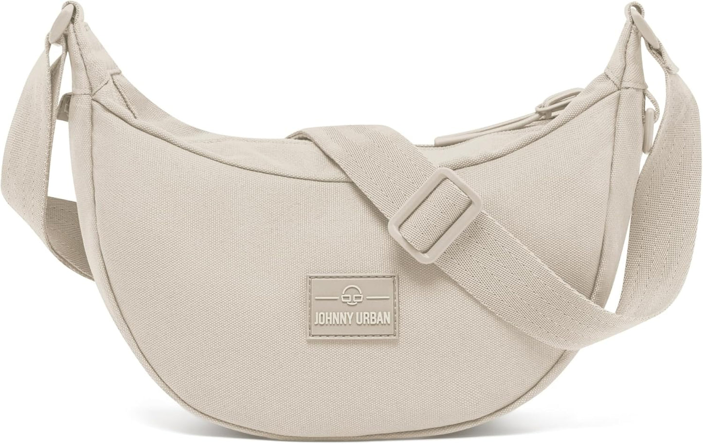 Johnny Urban Crossbody Bag Damen & Herren Beige - Ally Medium - Moon Bag Design - Umhängetasche Im Halbmond Stil - Halbrunde Tasche Mit Verstellbarem Gurt - Wasserabweisend