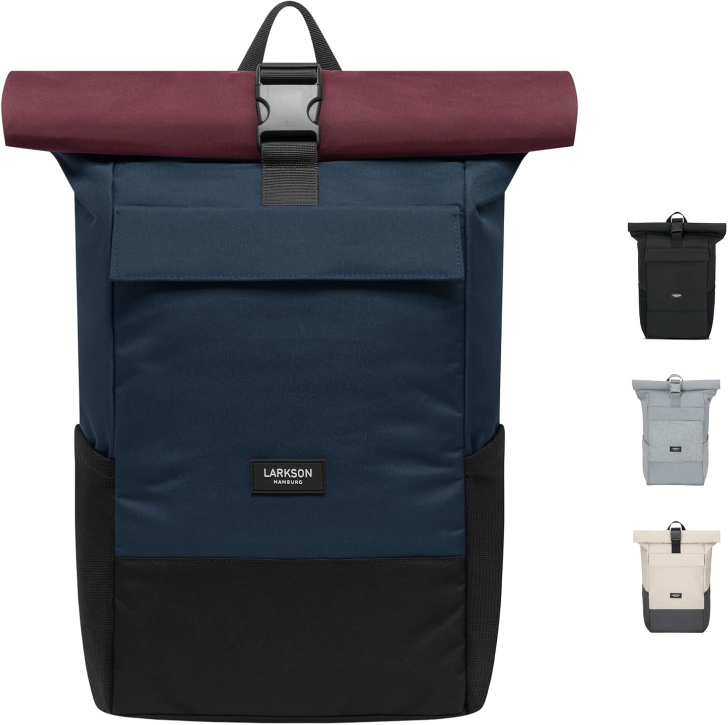 LARKSON Rucksack Damen & Herren - No 4 - Rolltop Backpack Mit Laptopfach Uni, Arbeit & Fahrrad - Großer Reiserucksack - Wasserabweisend