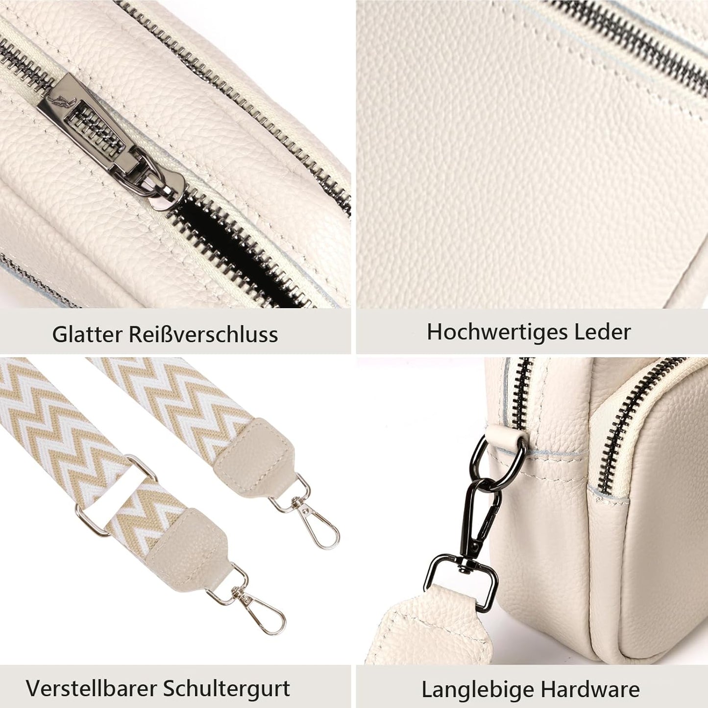 TIAASTAP Damen Handy Umhängetasche Echtes Leder Crossbody Bag Damen Handytasche Zum Umhängen, Umhängetasche Damen Klein Moderne Taschen Mit Breitem Schultergurt U 3 Fächern