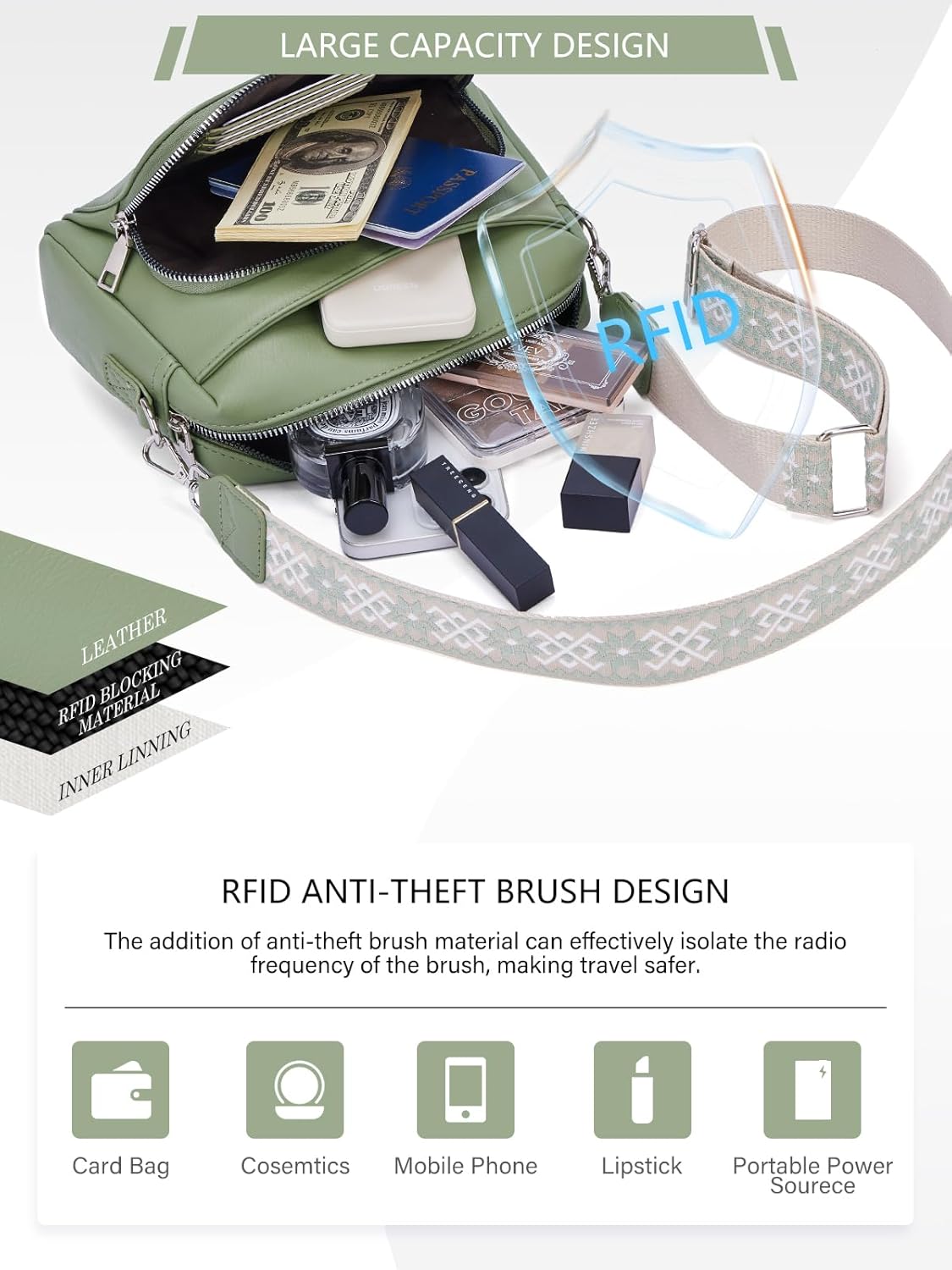 MUIIKOLA Umhängetasche Damen,Crossbody Bag Damen Klein，Damen-Umhängetaschen PU Leder, Umhängetaschen Damen Mit Verstelbaar Schultergurt