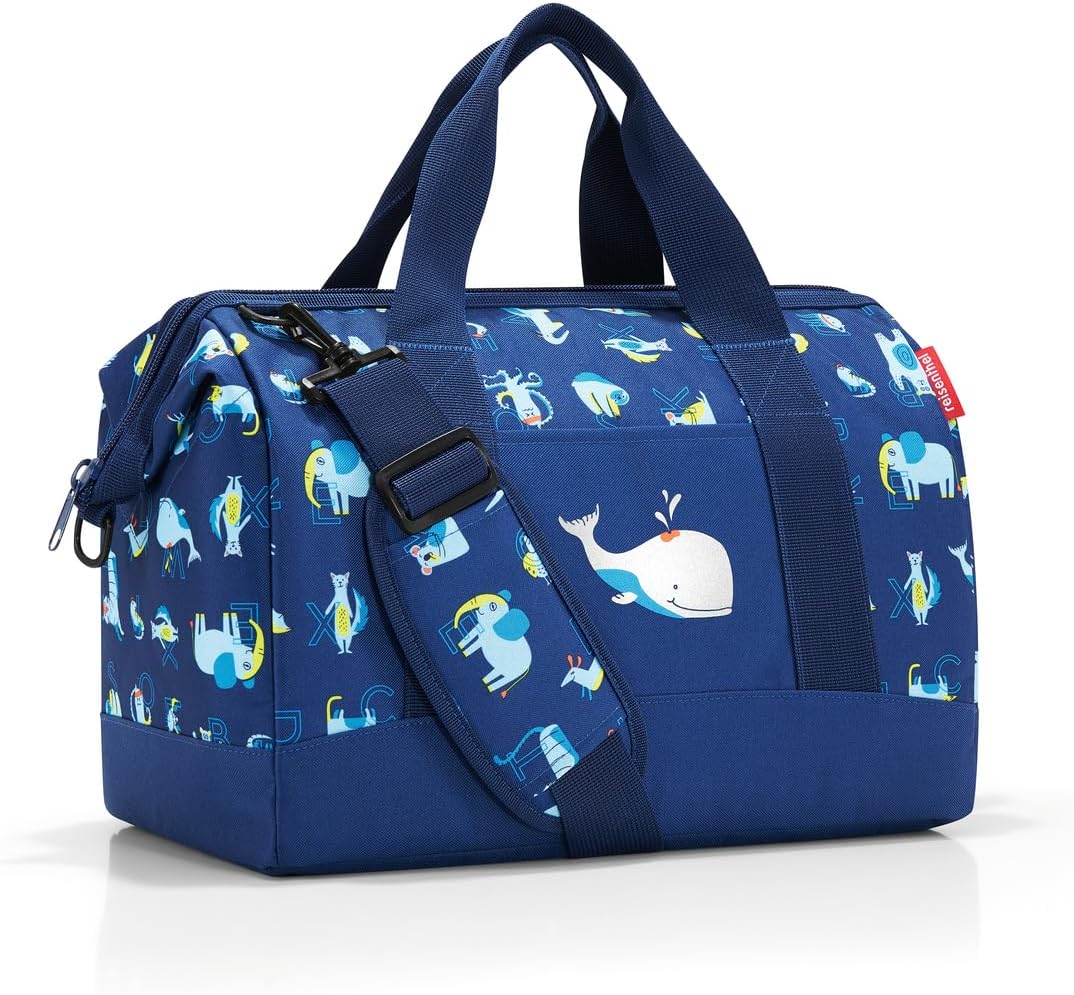 Reisenthel Allrounder M Kids Kleine Reisetasche Für Kinder Mit Stecklasche Für Reisetrolleys, Couleur:Abc Blue