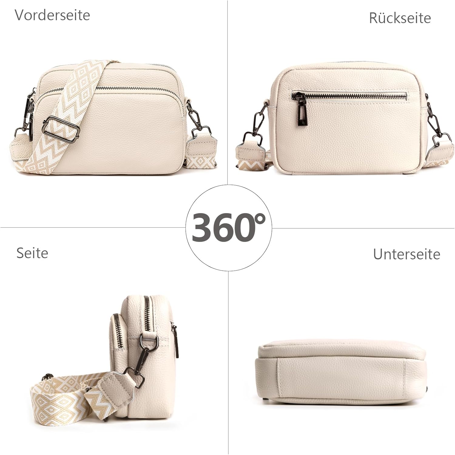 TIAASTAP Damen Handy Umhängetasche Echtes Leder Crossbody Bag Damen Handytasche Zum Umhängen, Umhängetasche Damen Klein Moderne Taschen Mit Breitem Schultergurt U 3 Fächern
