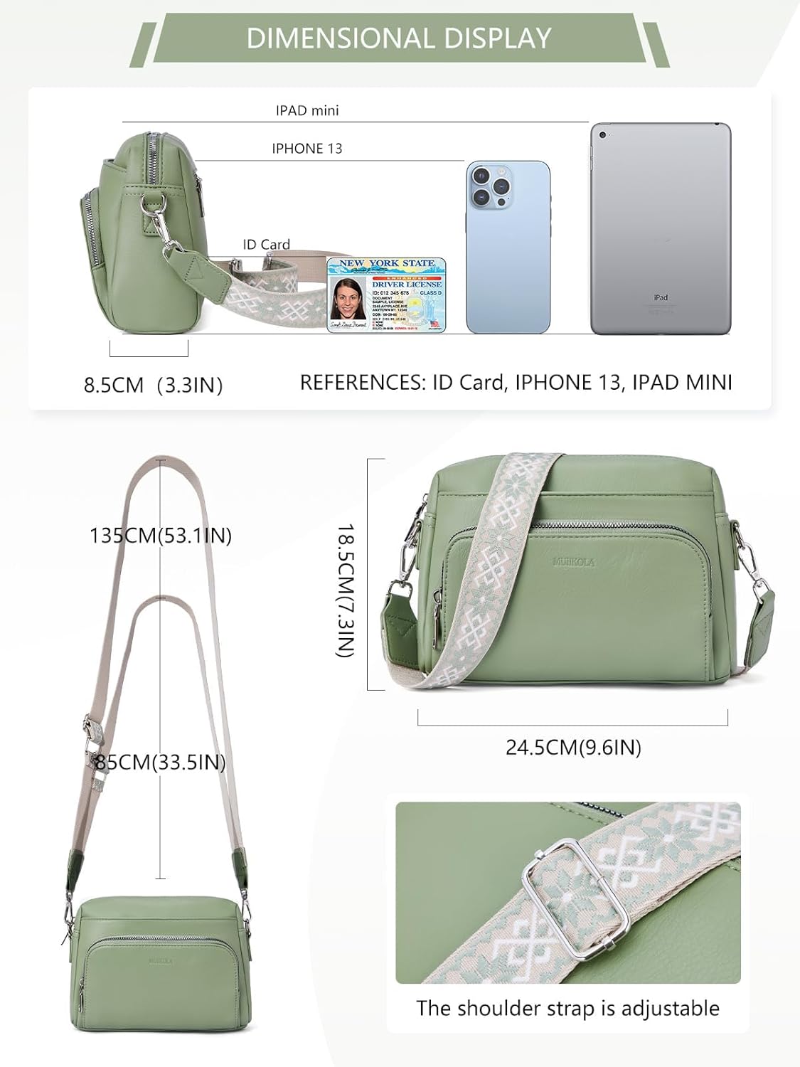 MUIIKOLA Umhängetasche Damen,Crossbody Bag Damen Klein，Damen-Umhängetaschen PU Leder, Umhängetaschen Damen Mit Verstelbaar Schultergurt