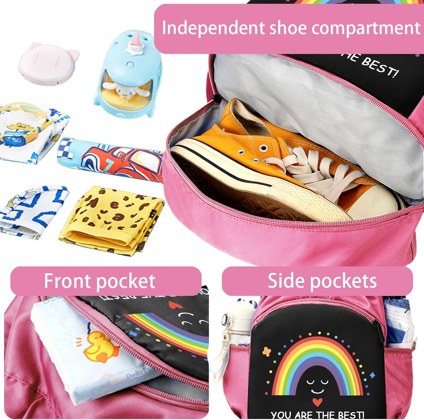 Schwimmtasche Kinder, Wasserdichter Rucksack Mit Bodenfach, Sportbeutel Mit Kordelzug, Kinder-Turnbeutel Gym Bag Mädchen Junge