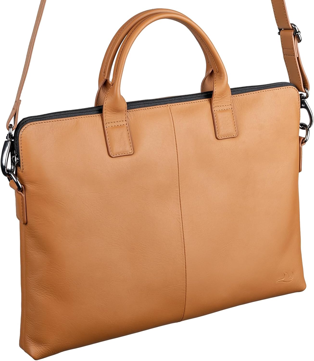 MANTA Echtleder Laptoptasche 14-Zoll Oder 16-Zoll, Aktentasche Handgearbeitet, Notebooktasche Aus Leder, Edle Businesstasche, Stilvolle Umhängetasche, Dokumententasche, Schultertasche, Laptop-Sleeve