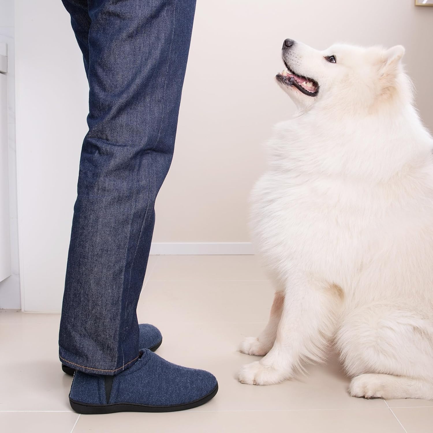 Snug Leaves Herren Fuzzy Kunstwolle Memory Foam Hausschuhe Anti-Rutsch Warm Kunst-Sherpa Hausschuhe Mit Doppelseitigen Elastischen Einsätzen