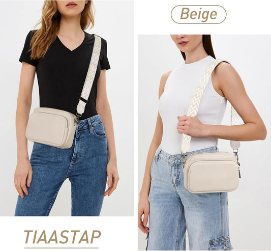 TIAASTAP Damen Handy Umhängetasche Echtes Leder Crossbody Bag Damen Handytasche Zum Umhängen, Umhängetasche Damen Klein Moderne Taschen Mit Breitem Schultergurt U 3 Fächern
