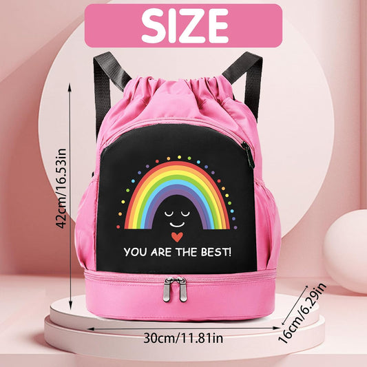 Schwimmtasche Kinder, Wasserdichter Rucksack Mit Bodenfach, Sportbeutel Mit Kordelzug, Kinder-Turnbeutel Gym Bag Mädchen Junge