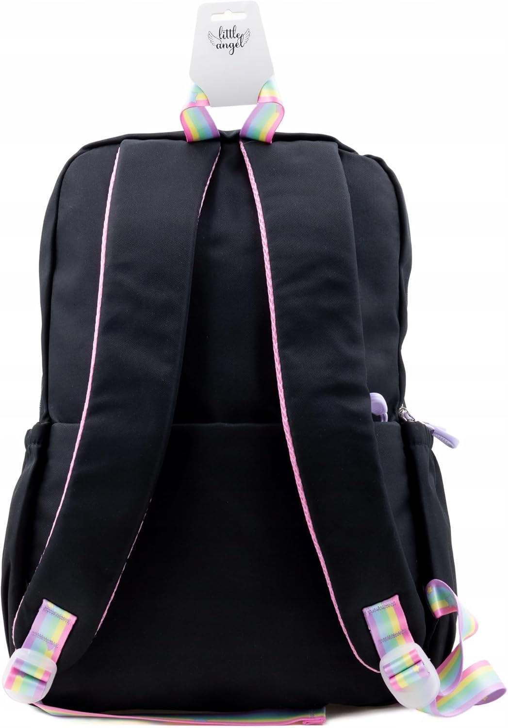 Little Angel Großer Schulrucksack Mädchen Teenager – Rucksack Für Schule & Alltag – Rosa Oder Schwarz – Viel Stauraum, Regenbogen Design, Laptopfach – Leicht, Wasserabweisend, Gepolstert