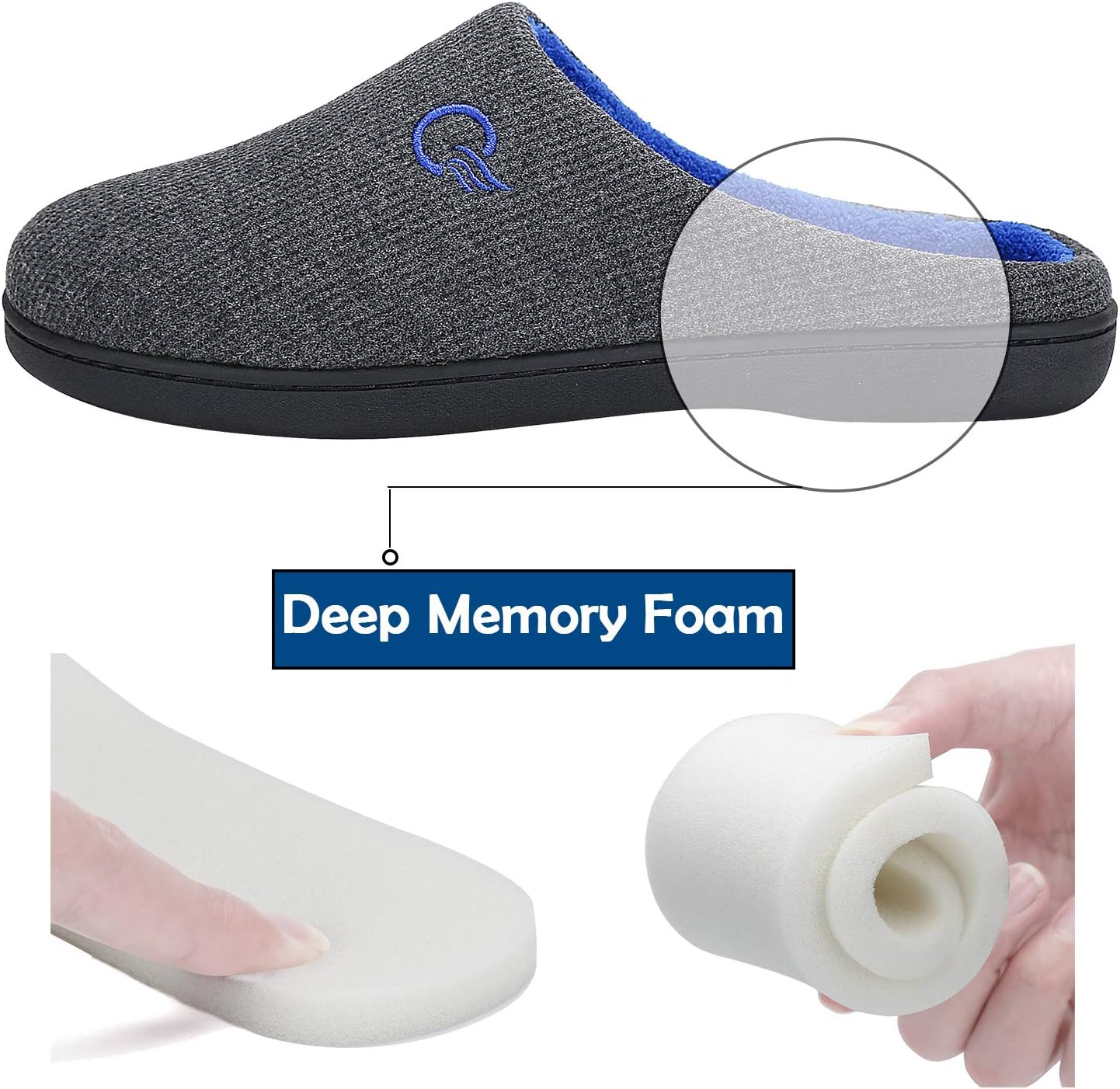 Mishansha Unisex Winter Warm Memory Foam Hausschuhe Für Indoor & Outdoor,Gr.36-47