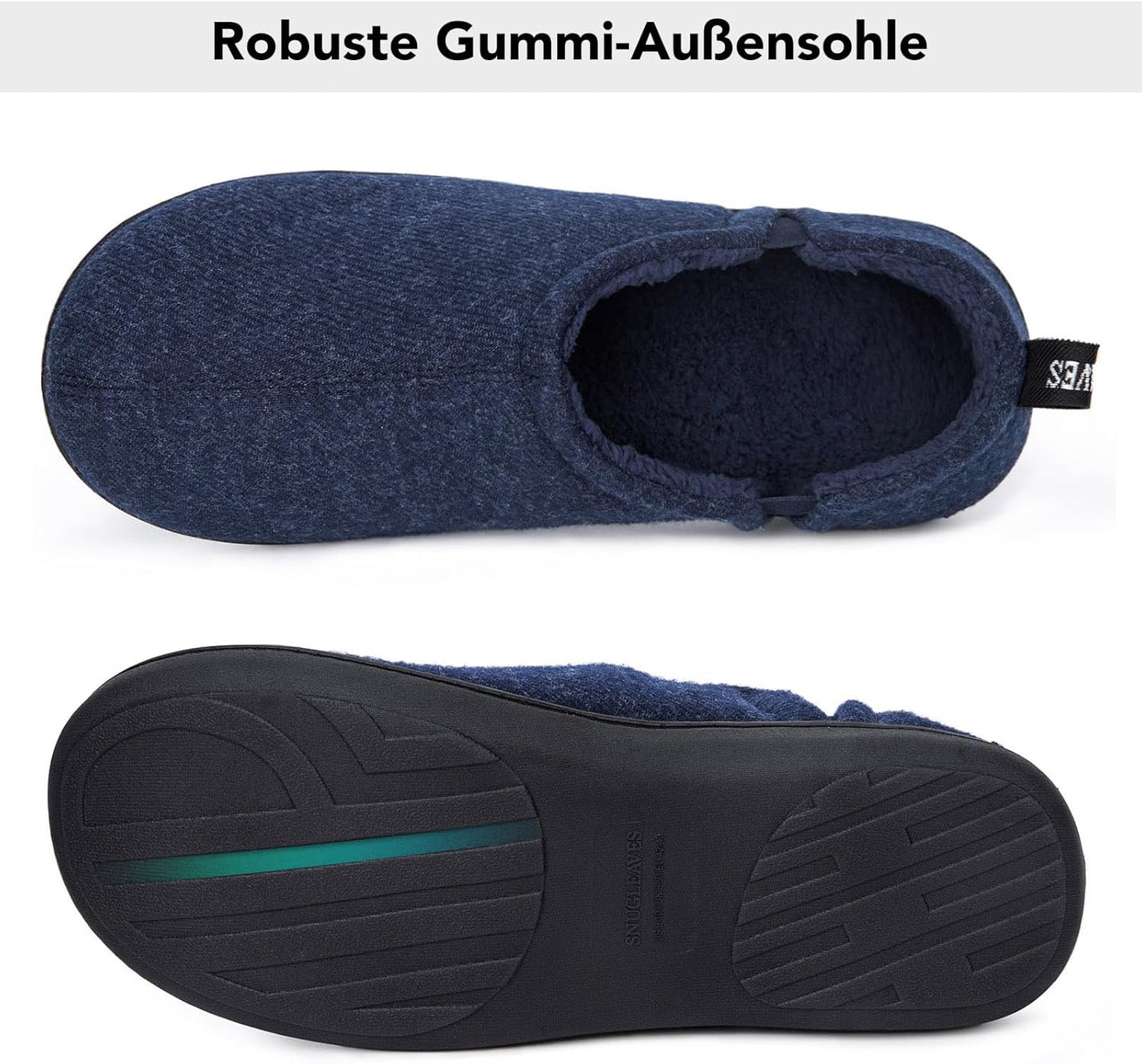 Snug Leaves Herren Fuzzy Kunstwolle Memory Foam Hausschuhe Anti-Rutsch Warm Kunst-Sherpa Hausschuhe Mit Doppelseitigen Elastischen Einsätzen