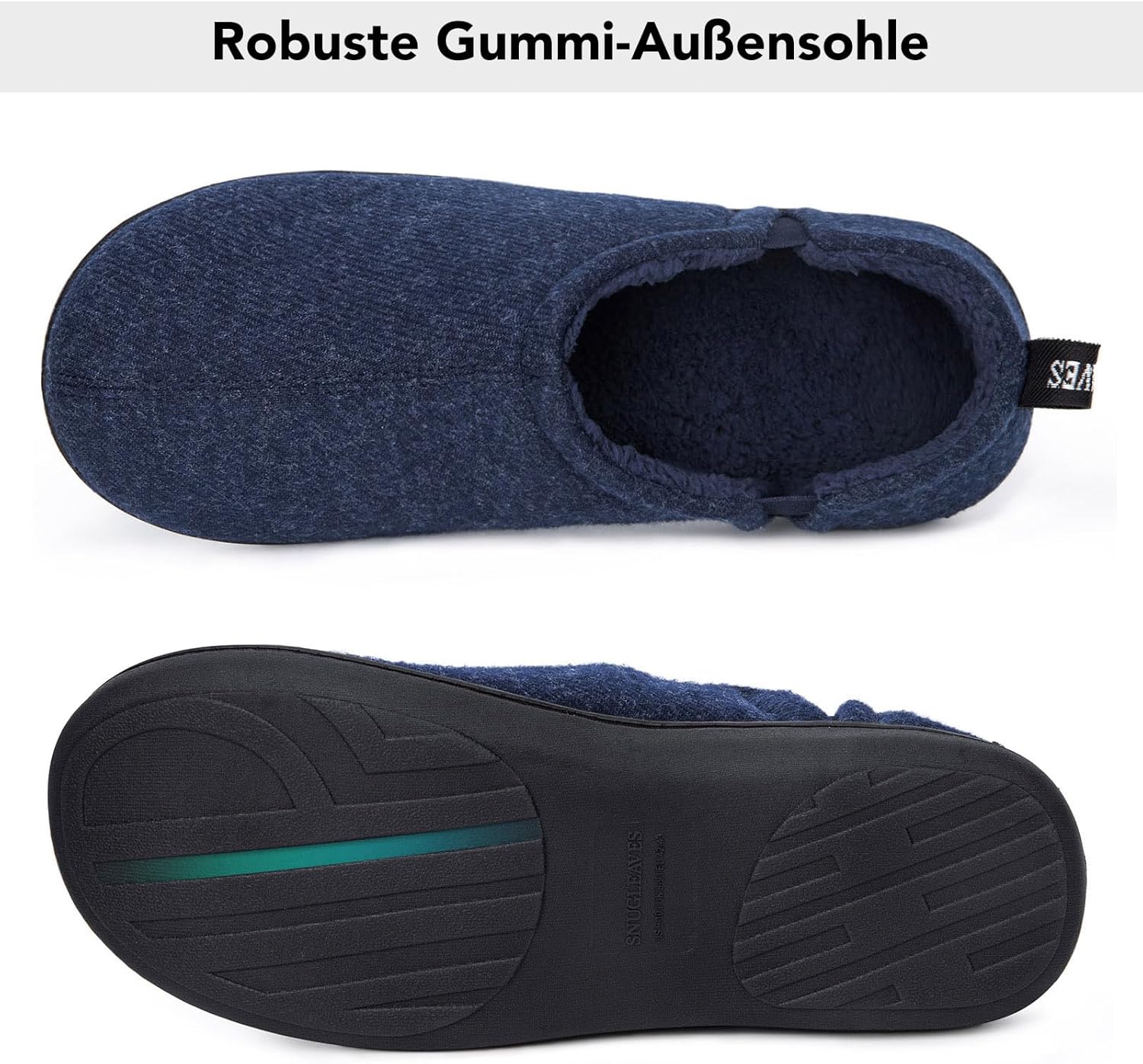 Snug Leaves Herren Fuzzy Kunstwolle Memory Foam Hausschuhe Anti-Rutsch Warm Kunst-Sherpa Hausschuhe Mit Doppelseitigen Elastischen Einsätzen