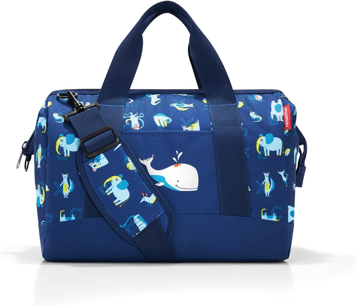 Reisenthel Allrounder M Kids Kleine Reisetasche Für Kinder Mit Stecklasche Für Reisetrolleys, Couleur:Abc Blue