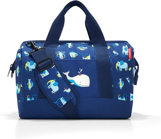 Reisenthel Allrounder M Kids Kleine Reisetasche Für Kinder Mit Stecklasche Für Reisetrolleys, Couleur:Abc Blue