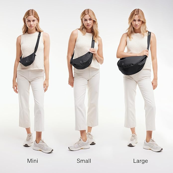 GOT BAG Crossbody Moon Bag | Halbmond Handtasche Wasserabweisend | Stylische Umhängetasche Mit Verstellbarem Gurt