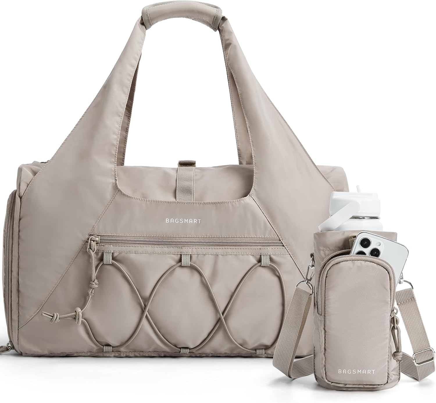 BAGSMART Sporttasche Für Damen, Leichte Reisetasche Mit Schuhfach, Weekender Mit Nassfach, Workout-Yoga-Tragetasche, Rosa