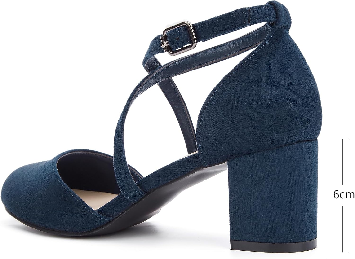 Greatonu Damen Pumps Riemchenpumps Spangenpumps Sandale Mit Kreuz Knöchelriemen Blockabsatz Geschlossener Spitze Glitzer Pumps - Perfekt Für Hochzeiten Und Partys