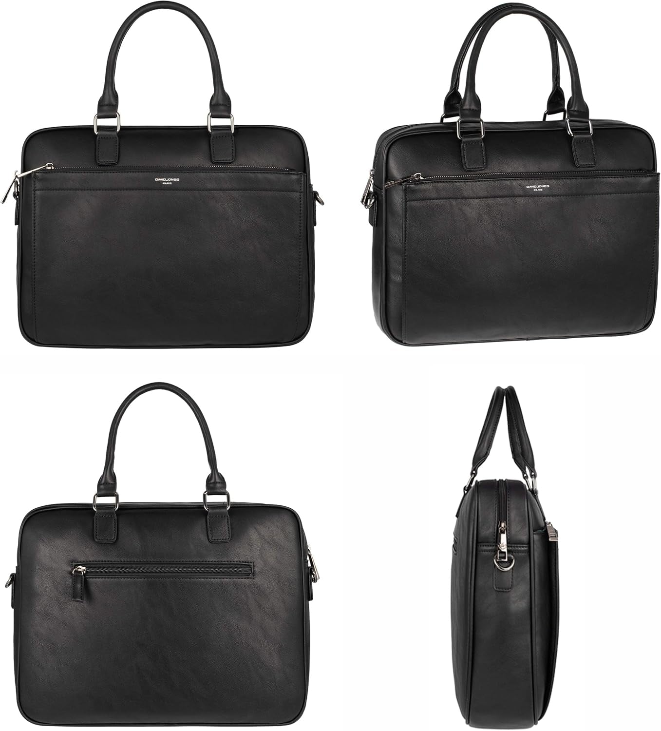 - Herren Große Aktentasche - Mann 15 Zoll Laptoptasche - PU Leder Arbeitstasche Business Handtasche Tragetasche - Henkeltasche Schultertasche Umhängetasche Messenger Bag Briefcase Schwarz