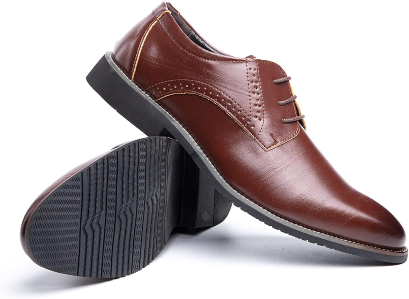 Anzugschuhe Herren Oxford Derby Schuhe Brogues Lederschuhe Hochzeitsschuhe Schnürhalbschuhe Klassischer Business Schnürschuh Blau Gold Grau Rot Schwarz Braun Khaki 37-48