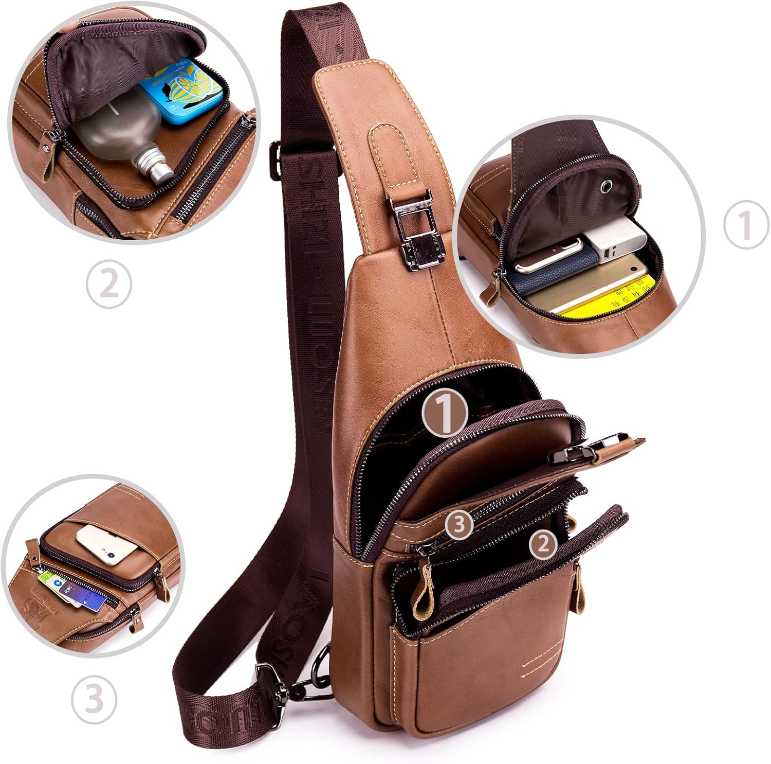 Pundarika Leder Brust Tasche Männer Leder Umhängetasche Business Freizeit Crossbody Tasche Reise Arbeit Kleine Handtasche