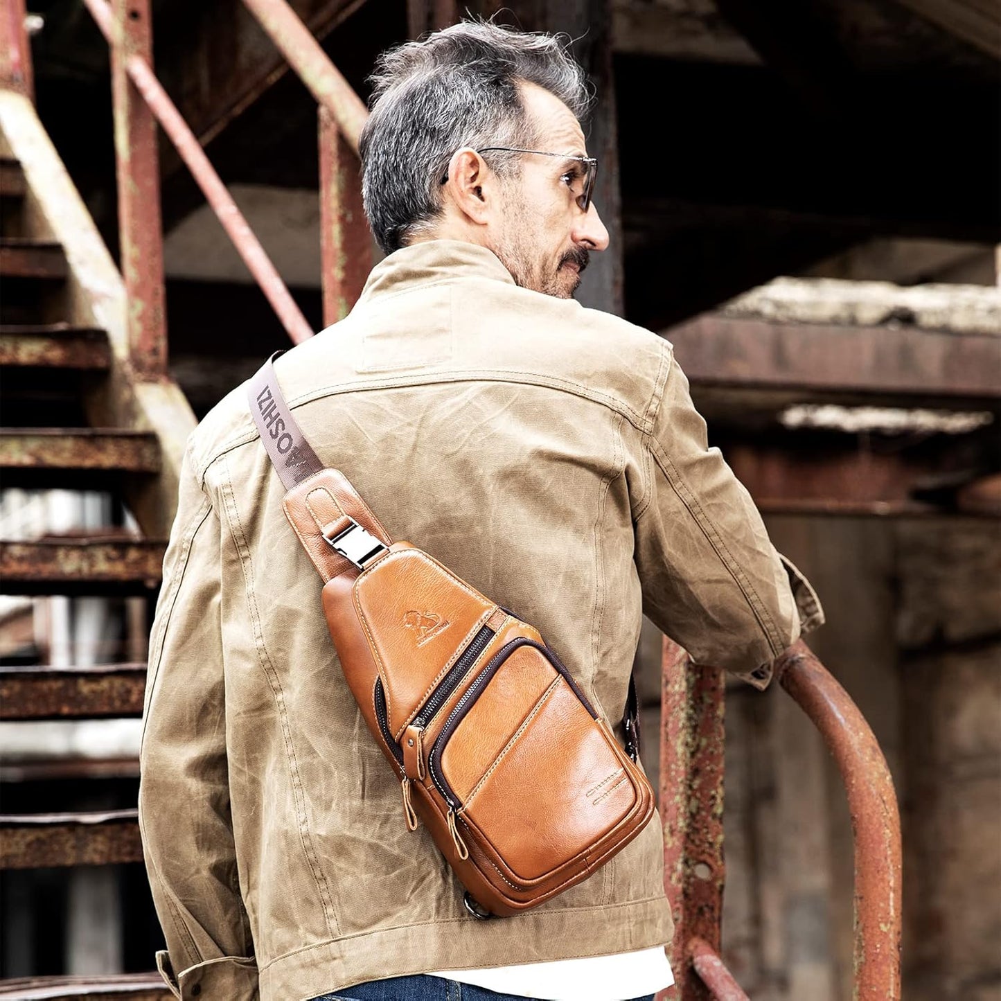 Pundarika Leder Brust Tasche Männer Leder Umhängetasche Business Freizeit Crossbody Tasche Reise Arbeit Kleine Handtasche